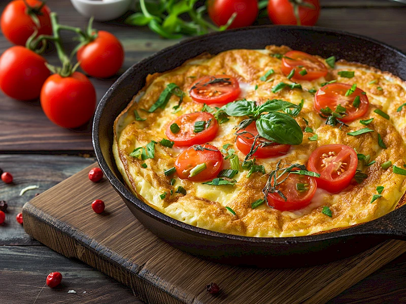 Tomate-Kürbis Porridge Omelett