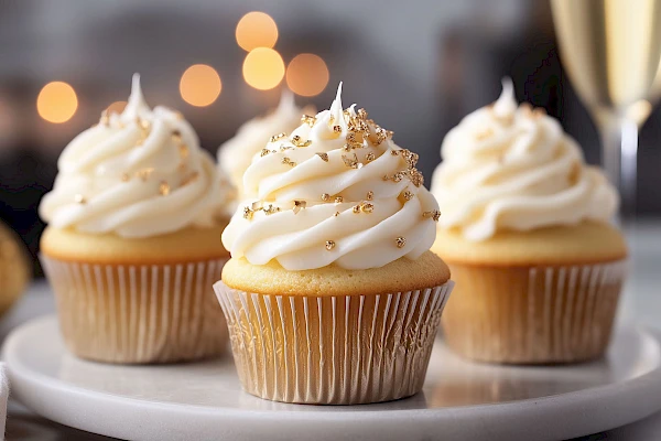 Weiße-Schokolade-Champagner-Cupcakes