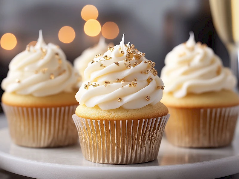 Weiße-Schokolade-Champagner-Cupcakes