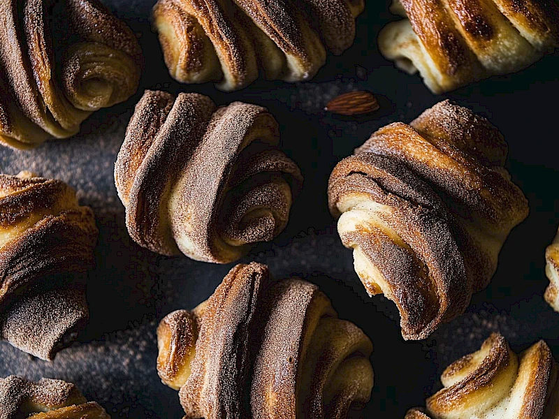 Franzbrötchen mit Apfel-Mandel Füllung