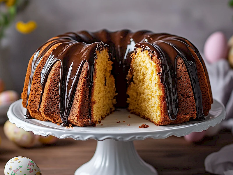 Eierlikör Gugelhupf mit Zartbitter-Ganache