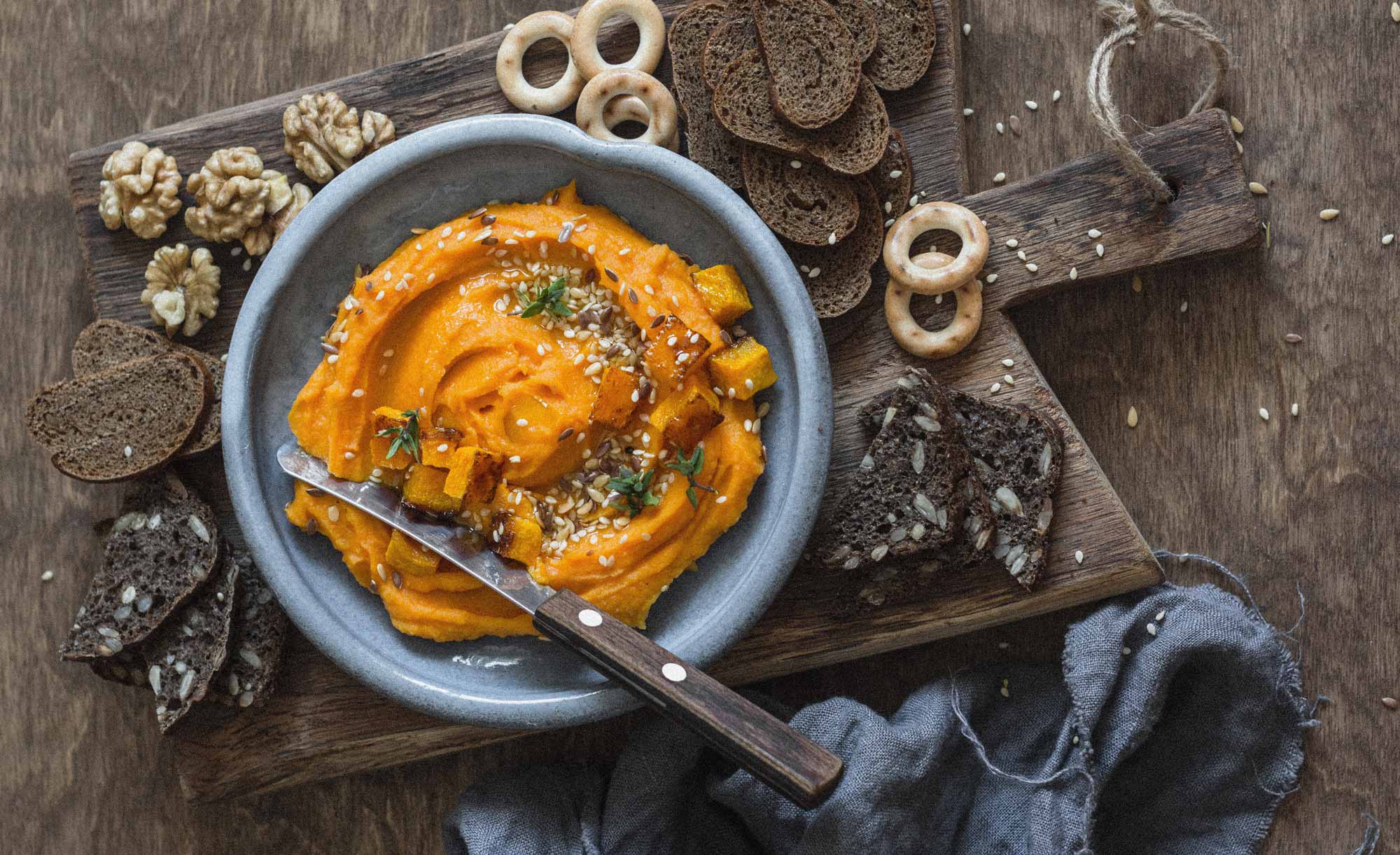 Kürbisaufstrich mit Sesam