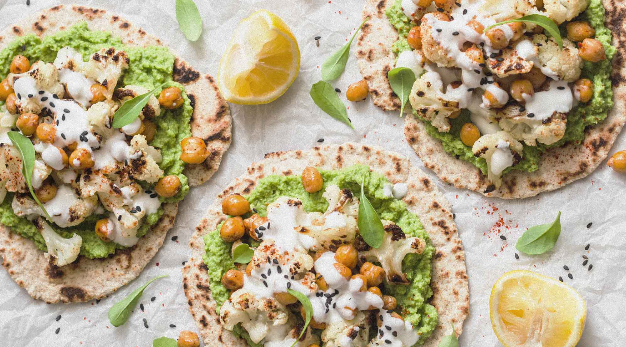 Kichererbsen Blumenkohl Wraps