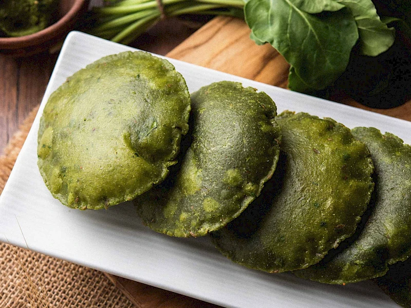 Spinat-Avocado-Poori