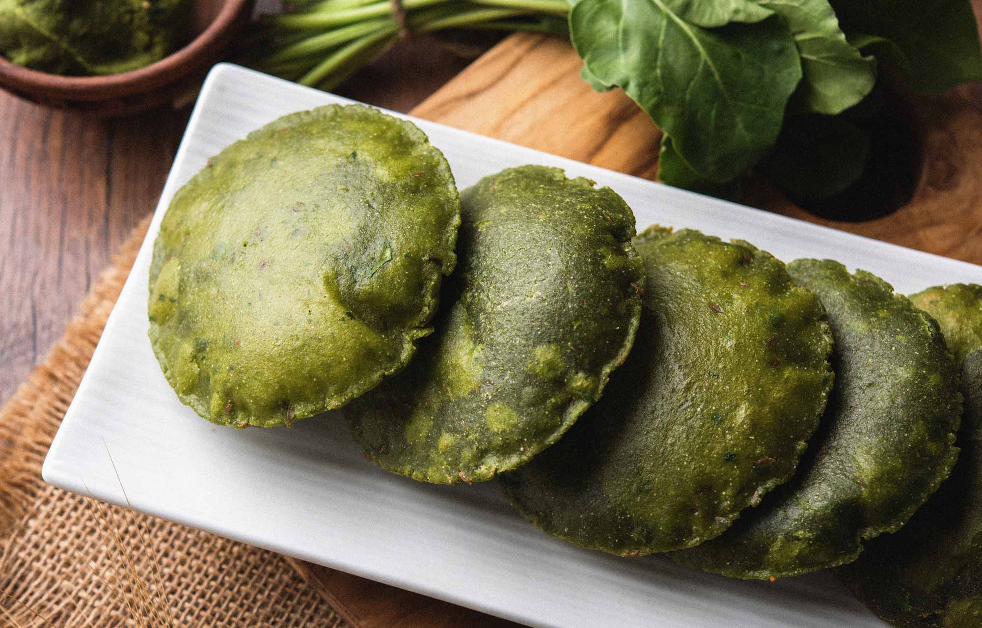 Spinat-Avocado-Poori