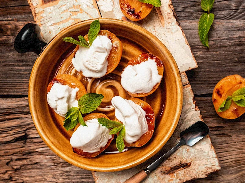 Gegrillte Pfirsiche