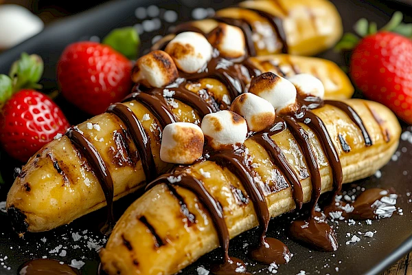 Gegrillte Bananen mit Toppings