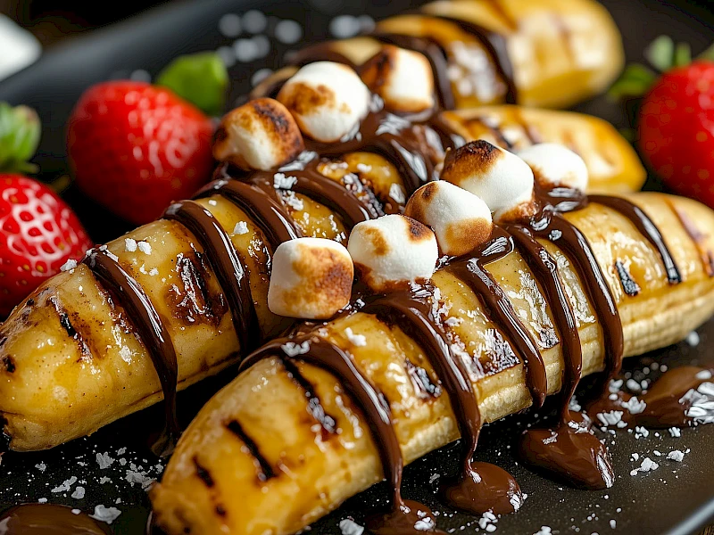 Gegrillte Bananen mit Toppings