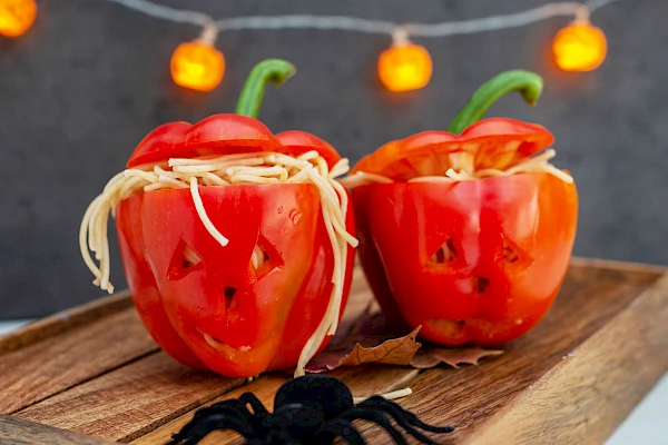 Spaghetti-Paprika-Köpfe