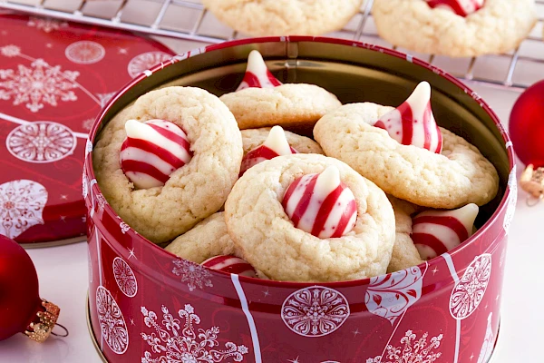 Candy Cane Kisses Cookies