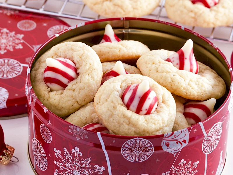 Candy Cane Kisses Cookies