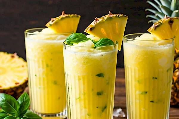 Ananas-Basilikum-Slushie