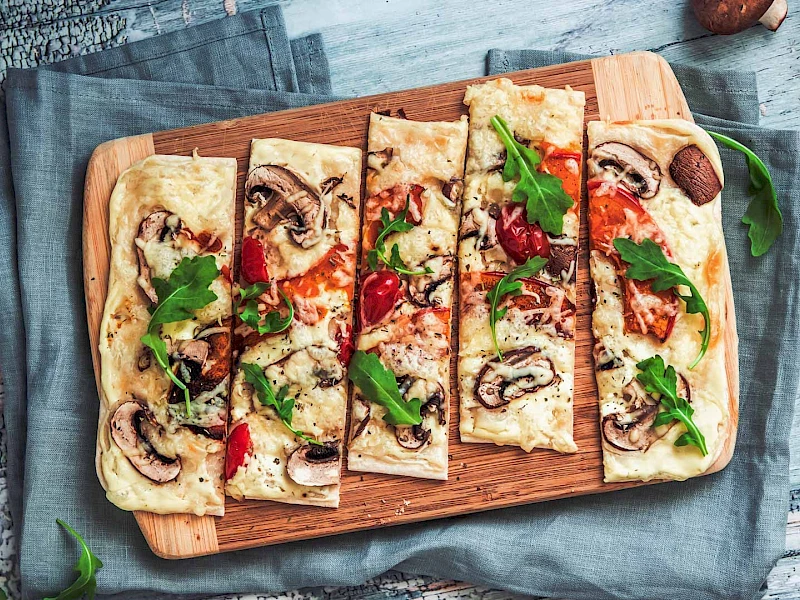 Vegetarischer Flammkuchen