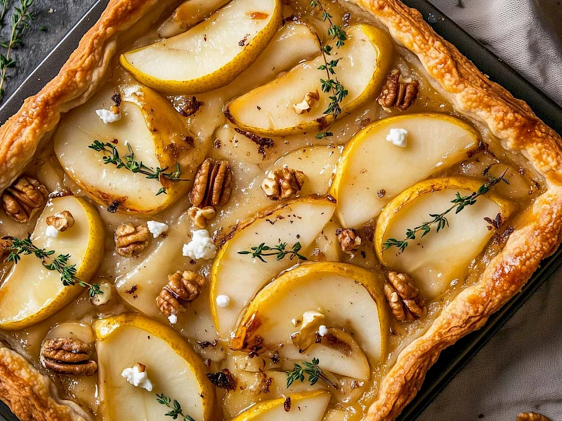 Karamellisierter Birnen-Flammkuchen
