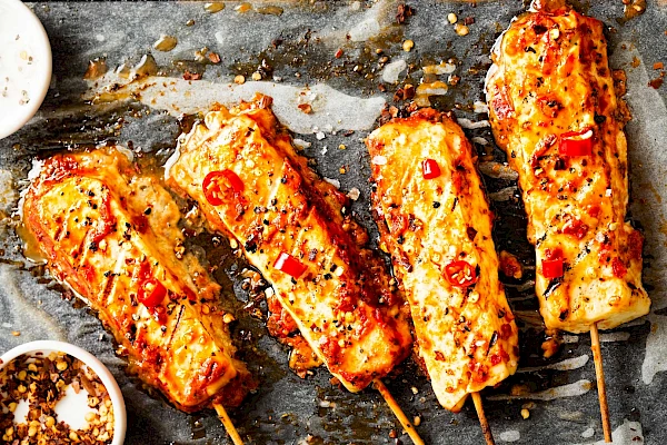 Halloumi-Grillspieß