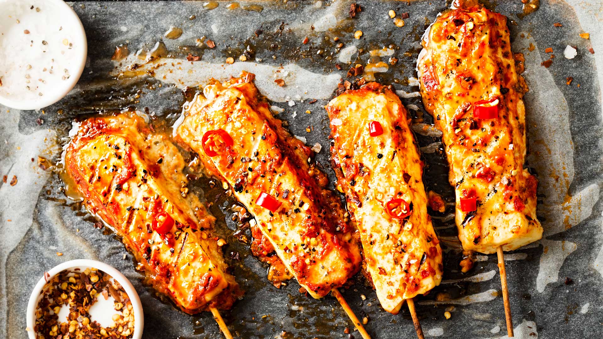 Halloumi-Grillspieß