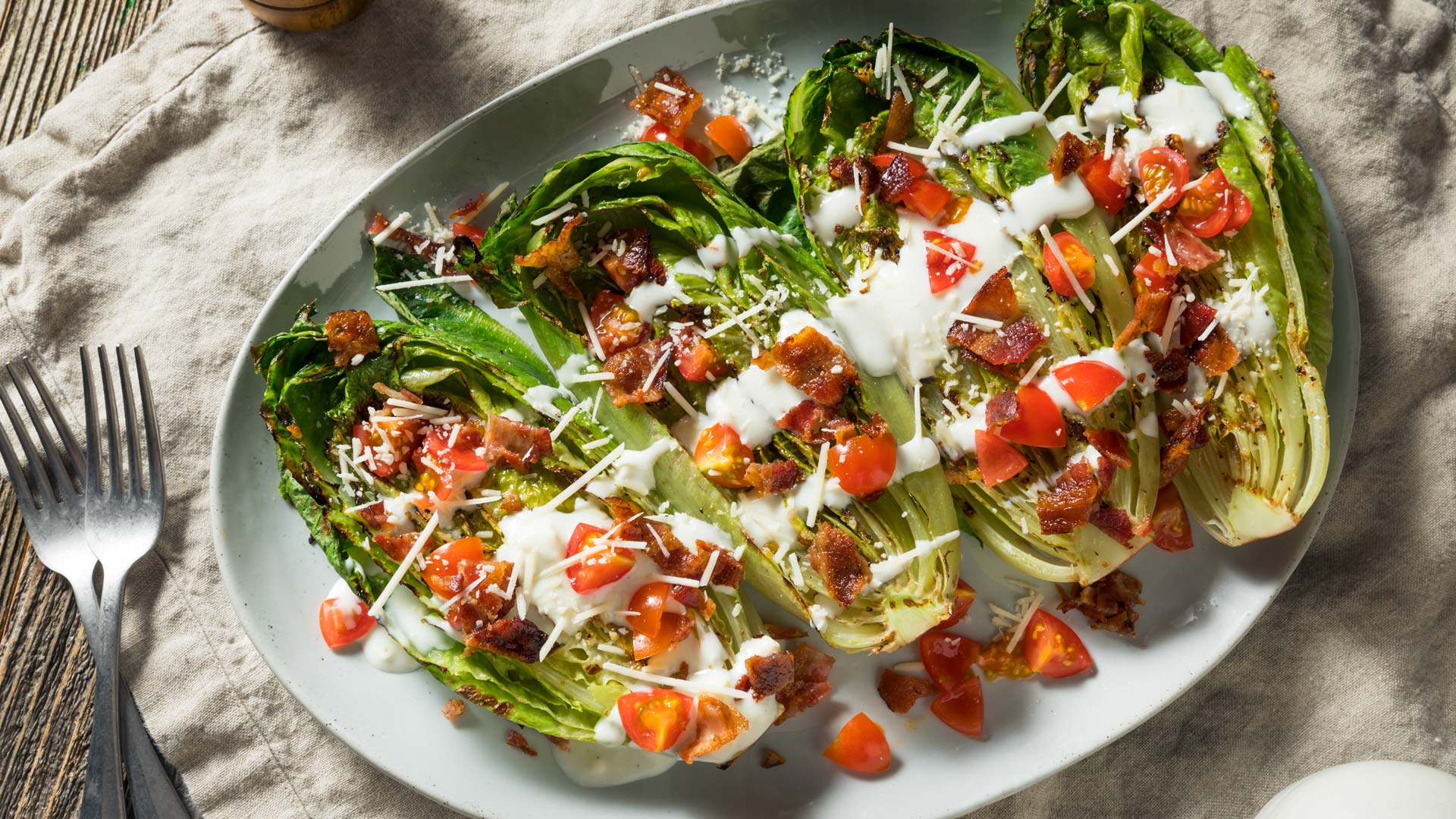 Gegrillte Romana-Herzen