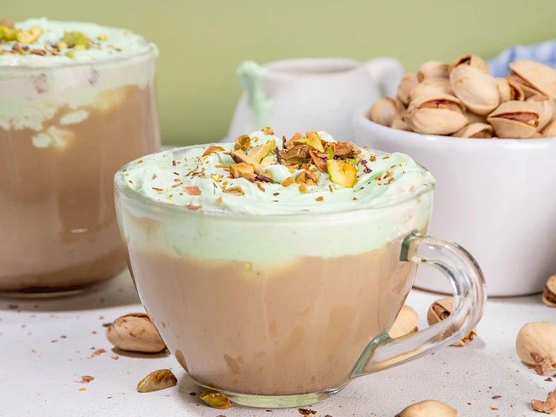Veganer Pistazien-Latte
