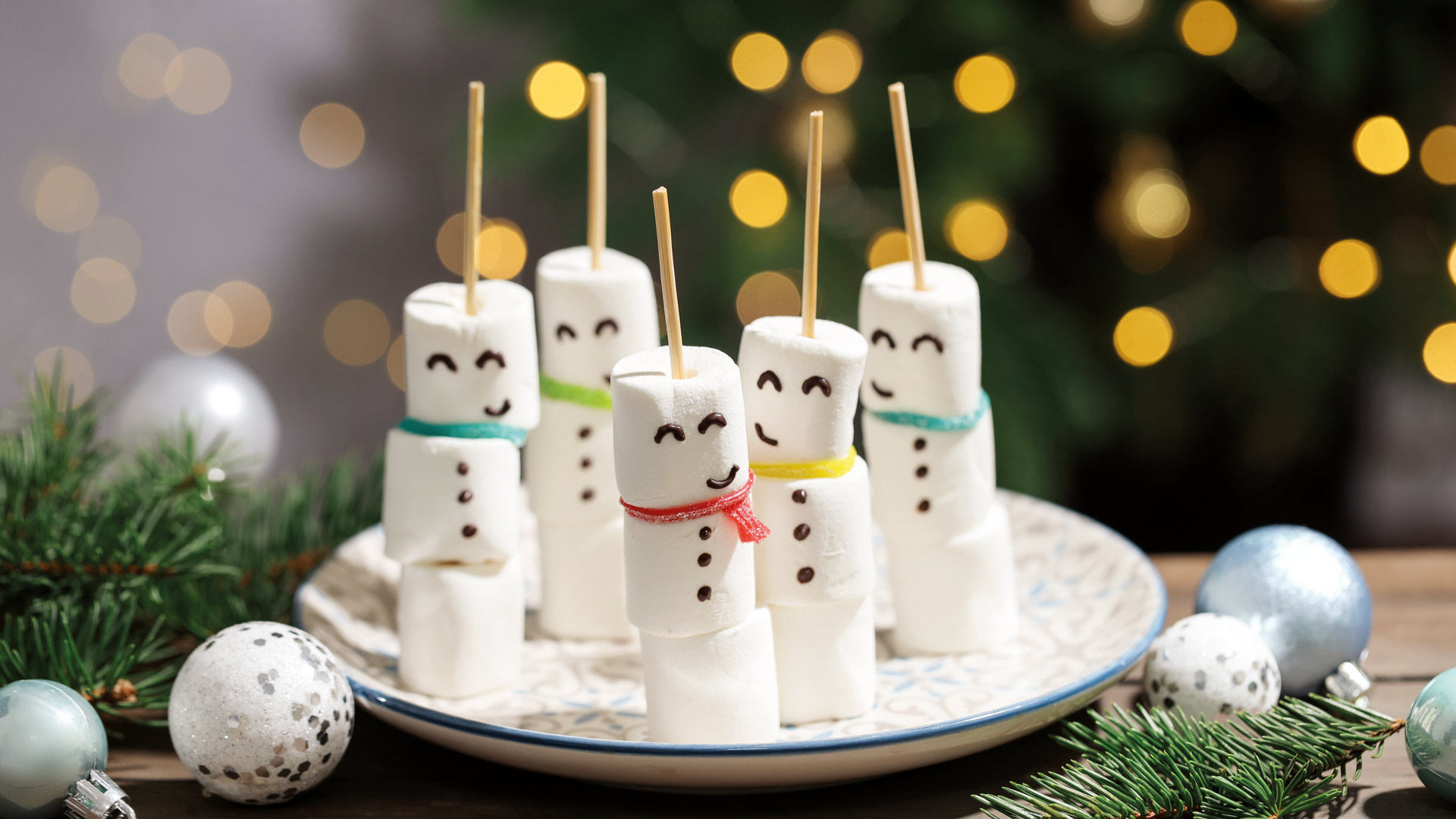 Marshmallow-Schneemänner