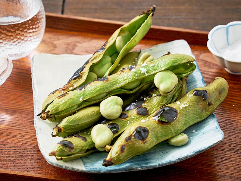 Gegrillte Fava-Bohnen